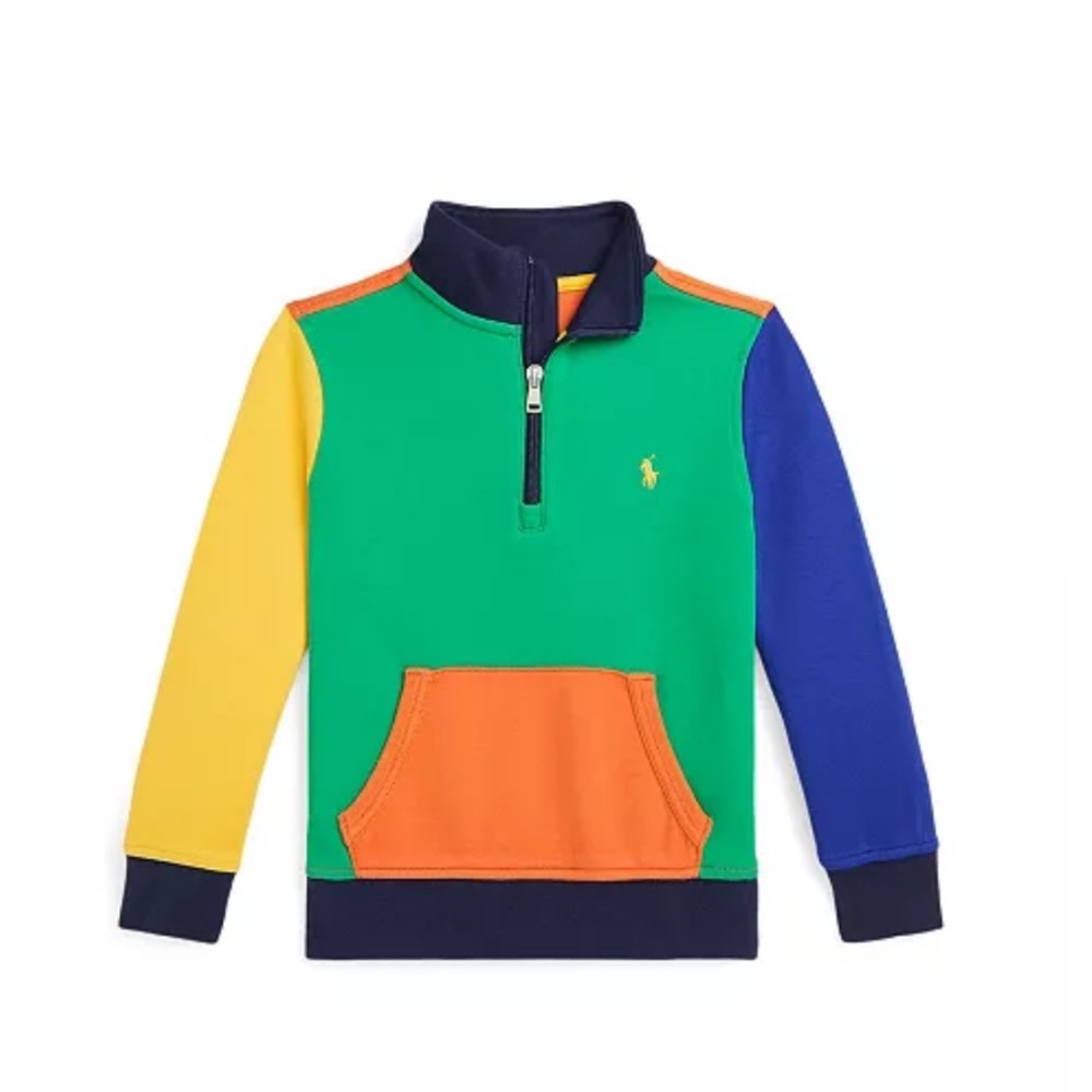 Polo Ralph Lauren color-blocked double-knit sweatshirt